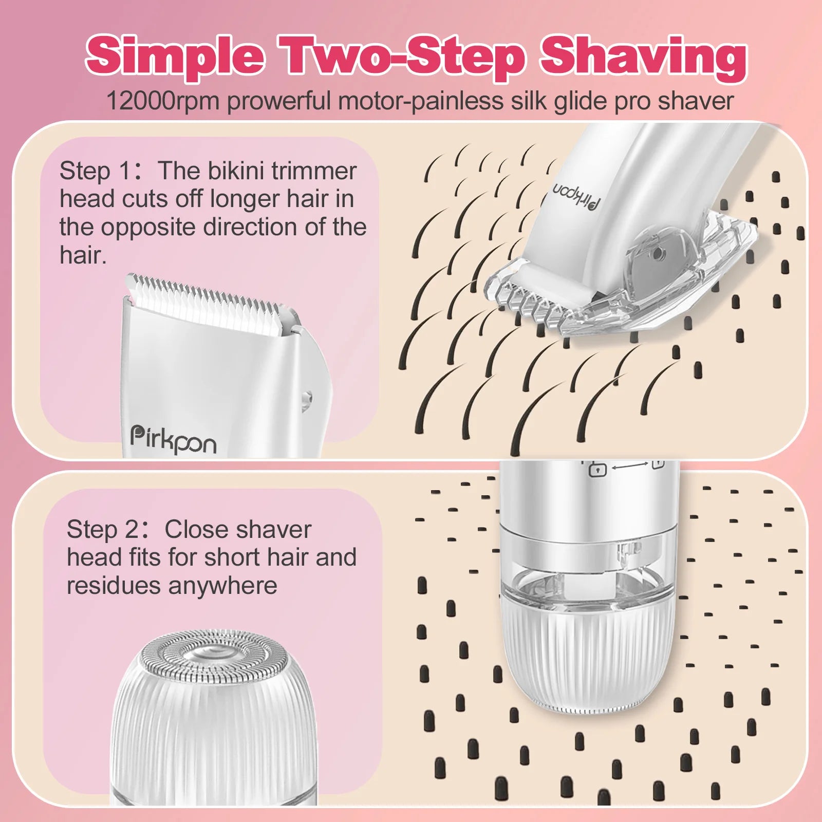 Rechargeable Dual-Head Women’s Shaver – Waterproof & Painless