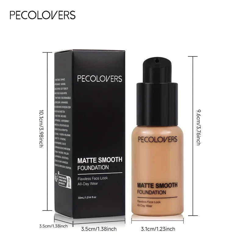 PECOLOVERS Matte Liquid Foundation – Full Coverage & Oil Control