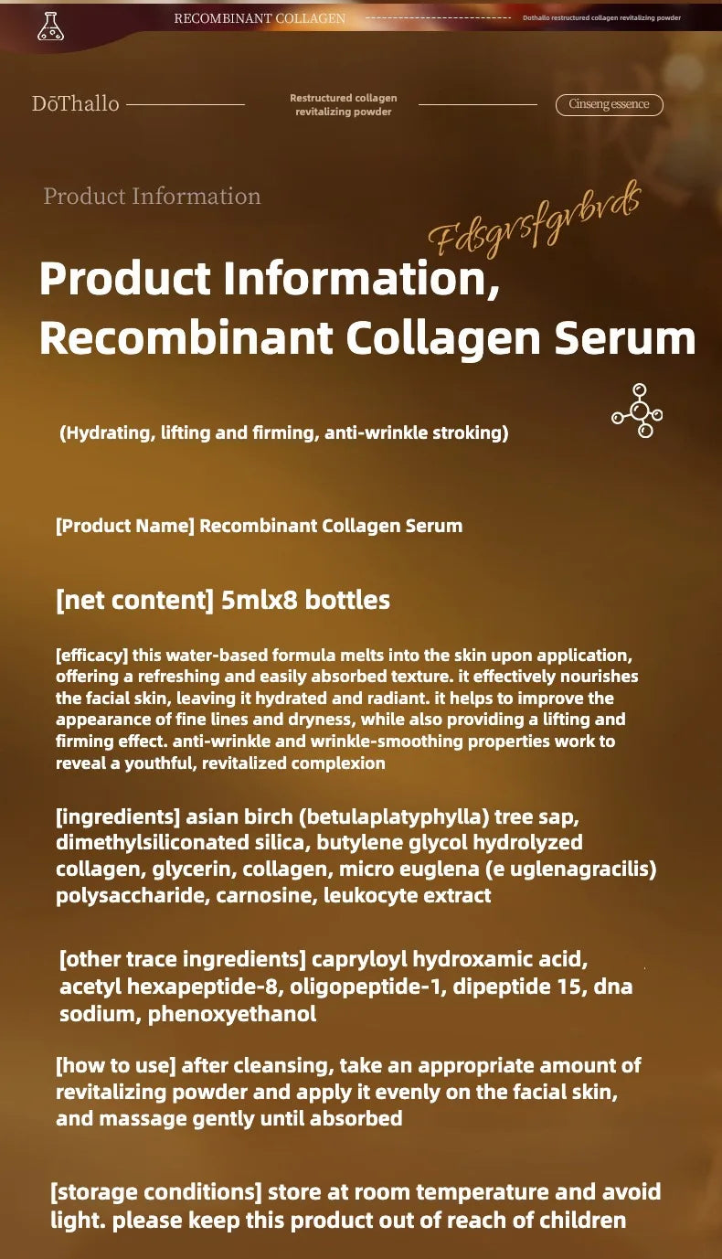 Recombinant Collagen Anti-Wrinkle Hyaluronic Acid Essence – Skin Repair & Whitening