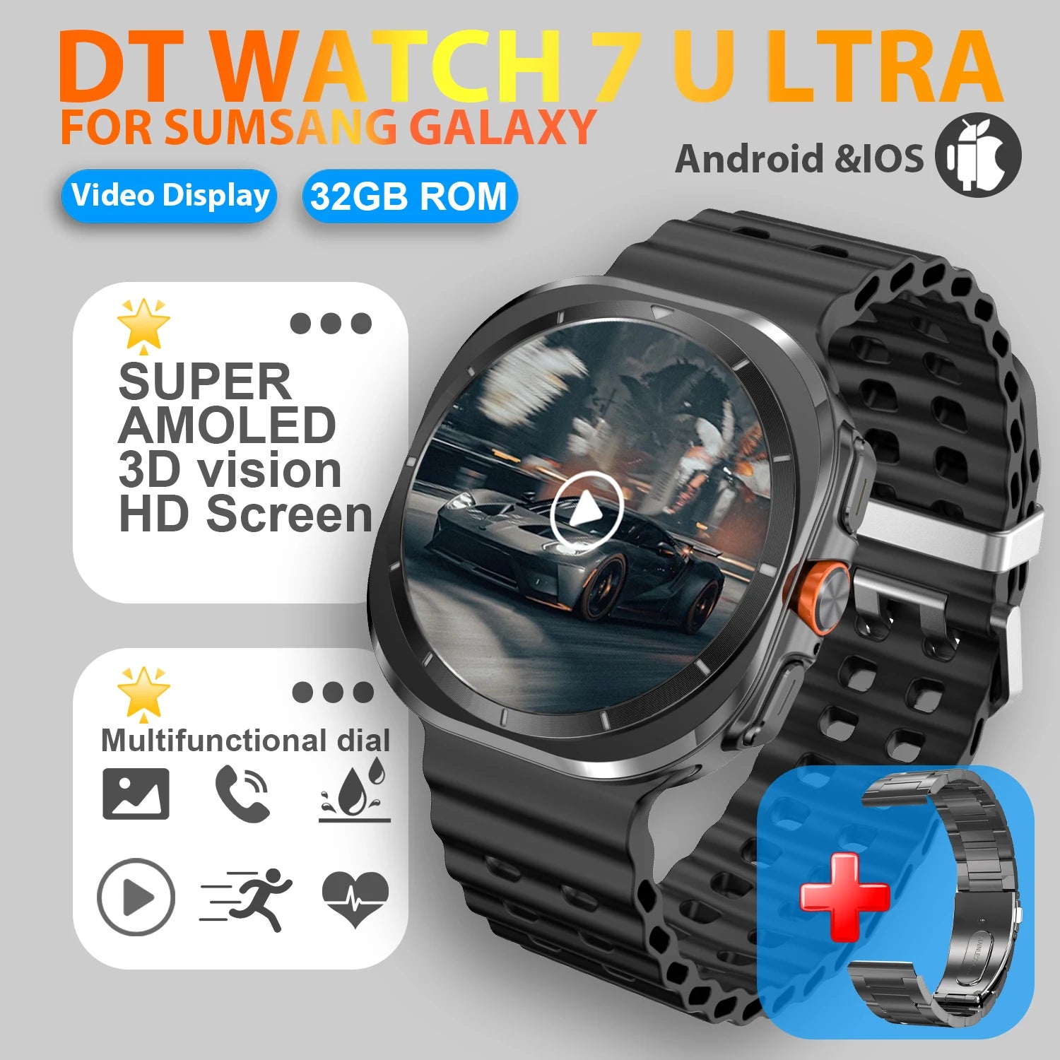 2025 Watch 7 Ultra Smartwatch with GPS & 32GB Memory