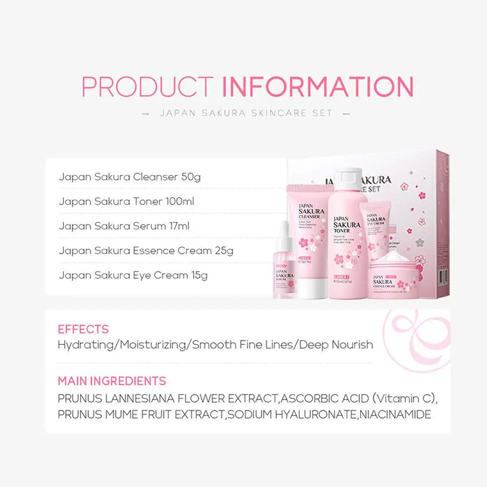 Sakura Skin Care Set – 3/5pcs Facial Care Gift Box