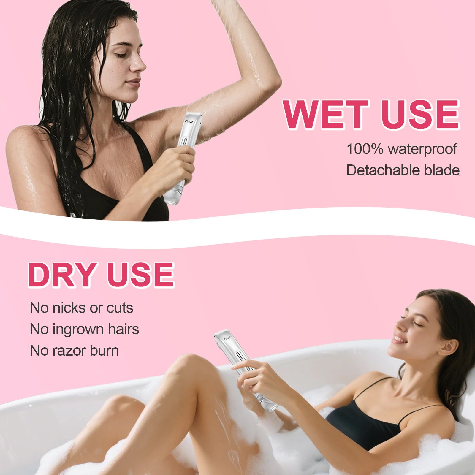 Rechargeable Dual-Head Women’s Shaver – Waterproof & Painless