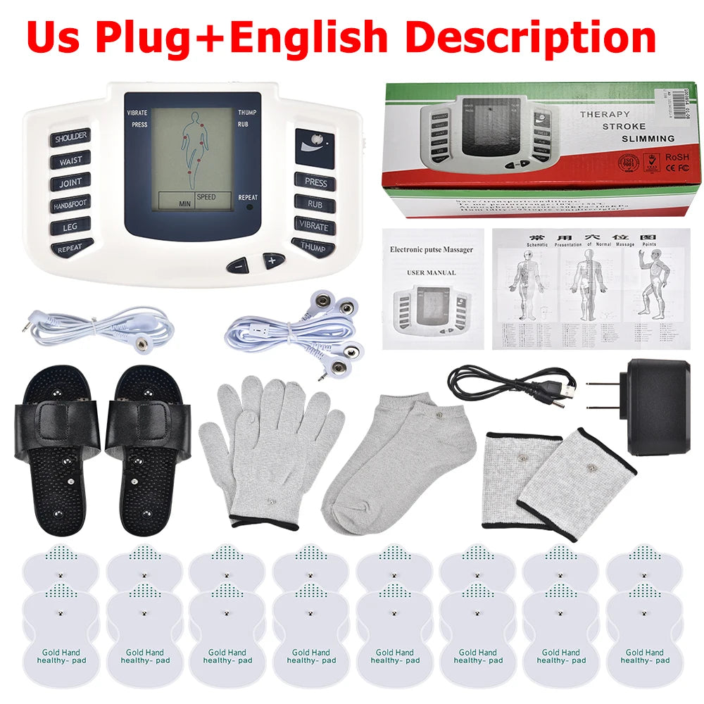 Full Body TENS Muscle Electrostimulator – 16-Pad Digital Meridian EMS Massager Set