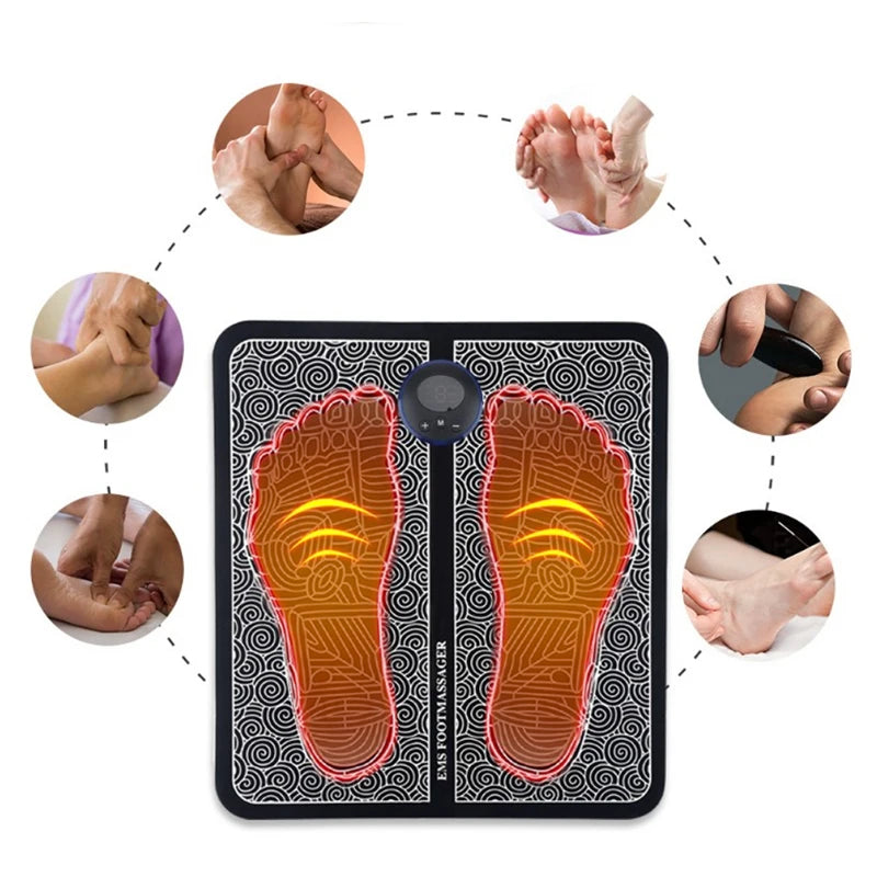 Remote EMS Foot Massager Pad – Portable Electric Circulation & Pain Relief Mat