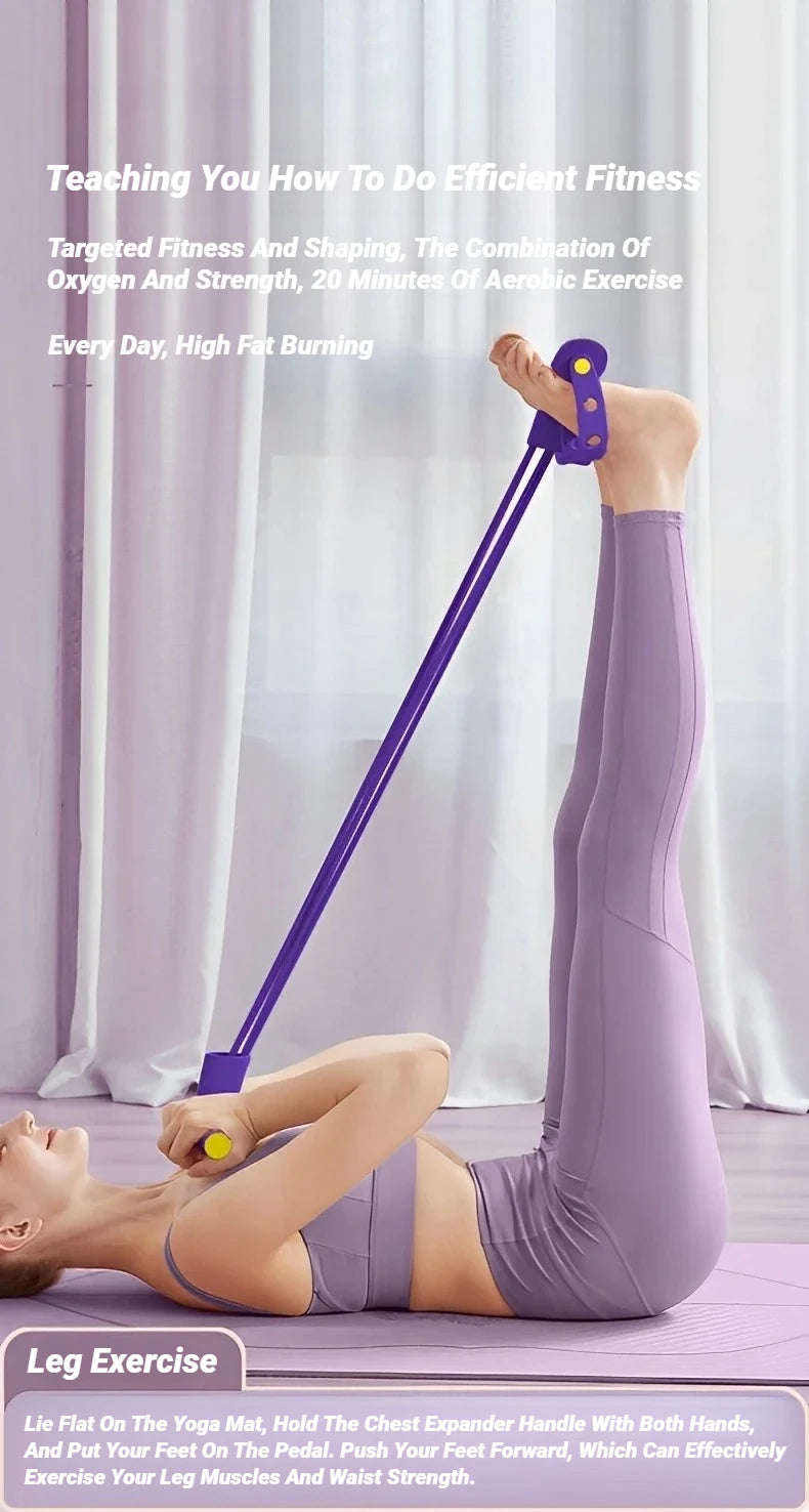 Four-Tube Pedal Tensioner Elastic Band Fitness Equipment