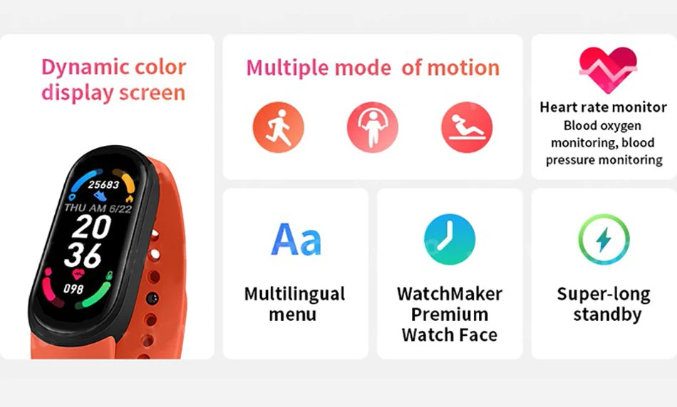 M6 Fitness Smartwatch with Health Monitoring