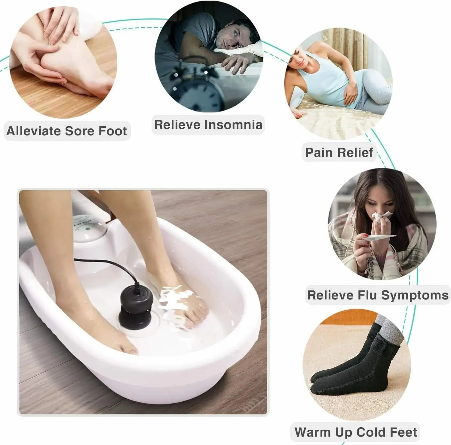 Detox Ionic Foot Spa Bath Massager Machine Mini Foot Bath Detoxifier Health Therapy Cleanse Footspa Vibration Care Arrays Aqua