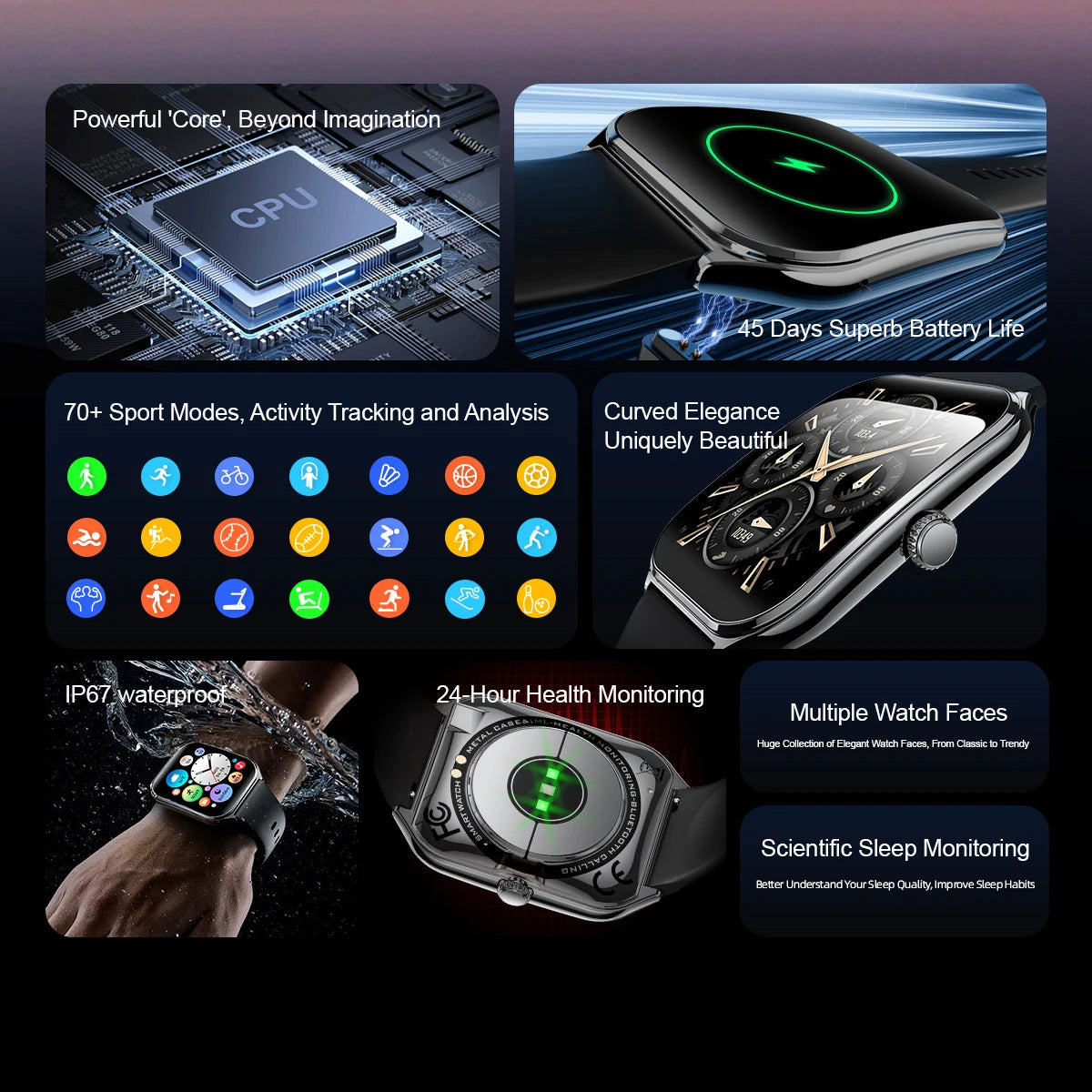 Ultra-Thin 1.96" AMOLED Smartwatch with Call Reminder