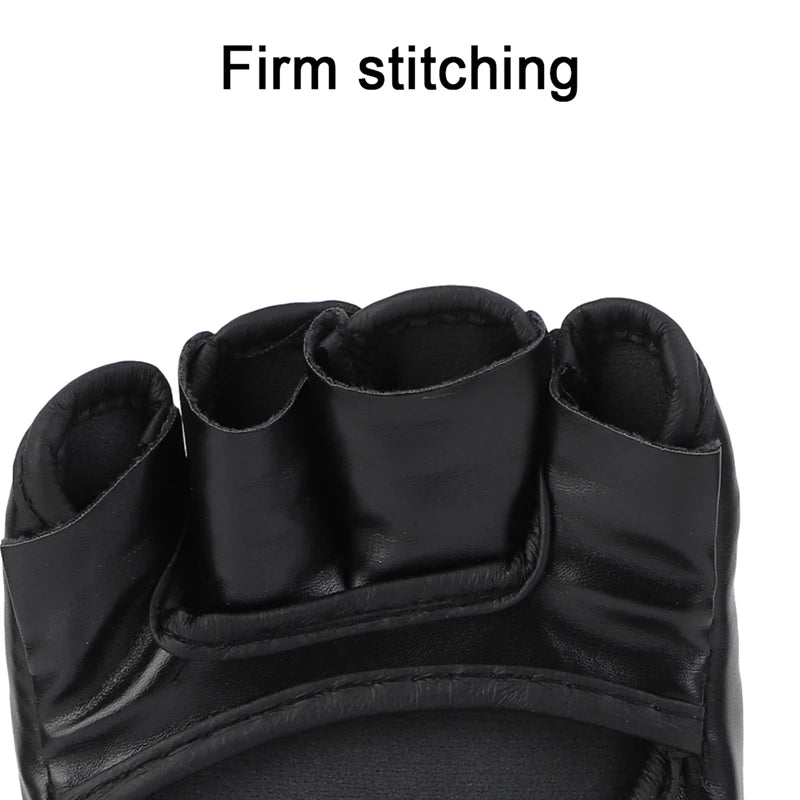 Grappling MMA Gloves – PU Leather Half Finger Boxing Gloves