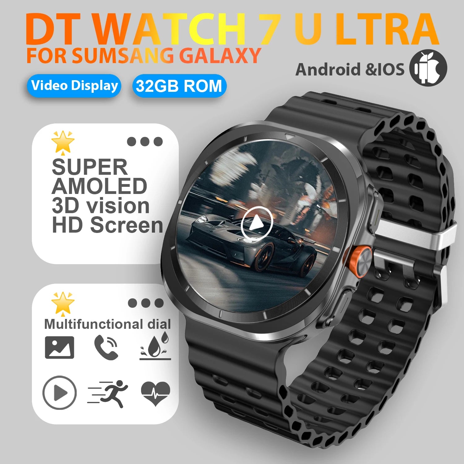 2025 Watch 7 Ultra Smartwatch with GPS & 32GB Memory