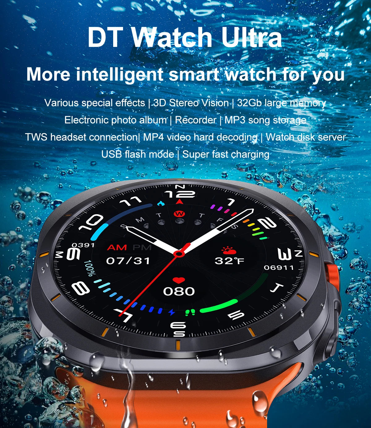 2025 Watch 7 Ultra Smartwatch with GPS & 32GB Memory