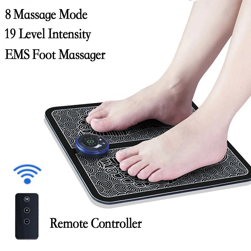 Remote EMS Foot Massager Pad – Portable Electric Circulation & Pain Relief Mat