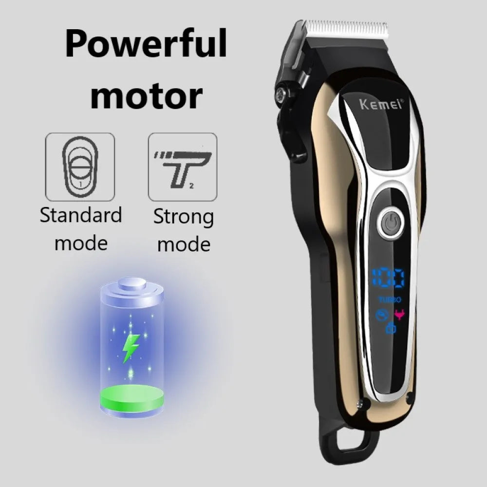 Kemei 1990 Pro LCD Hair Clipper & Trimmer Set
