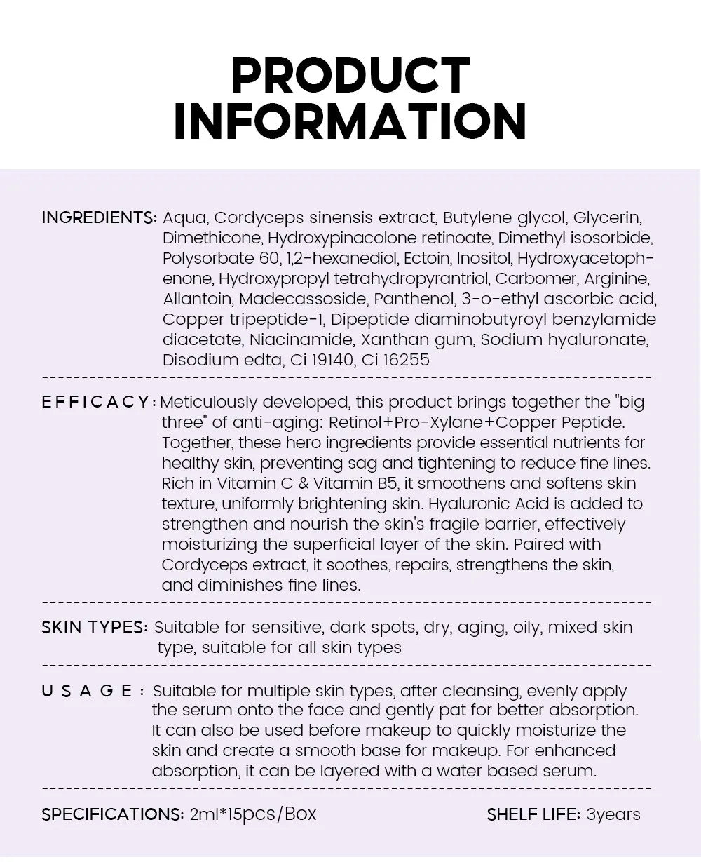 Retinol + Pro-xylane Ampoule Serum – 15pcs