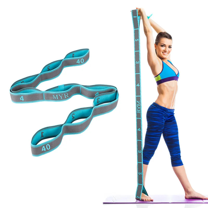 Elastic Yoga Stretching Strap with Loops