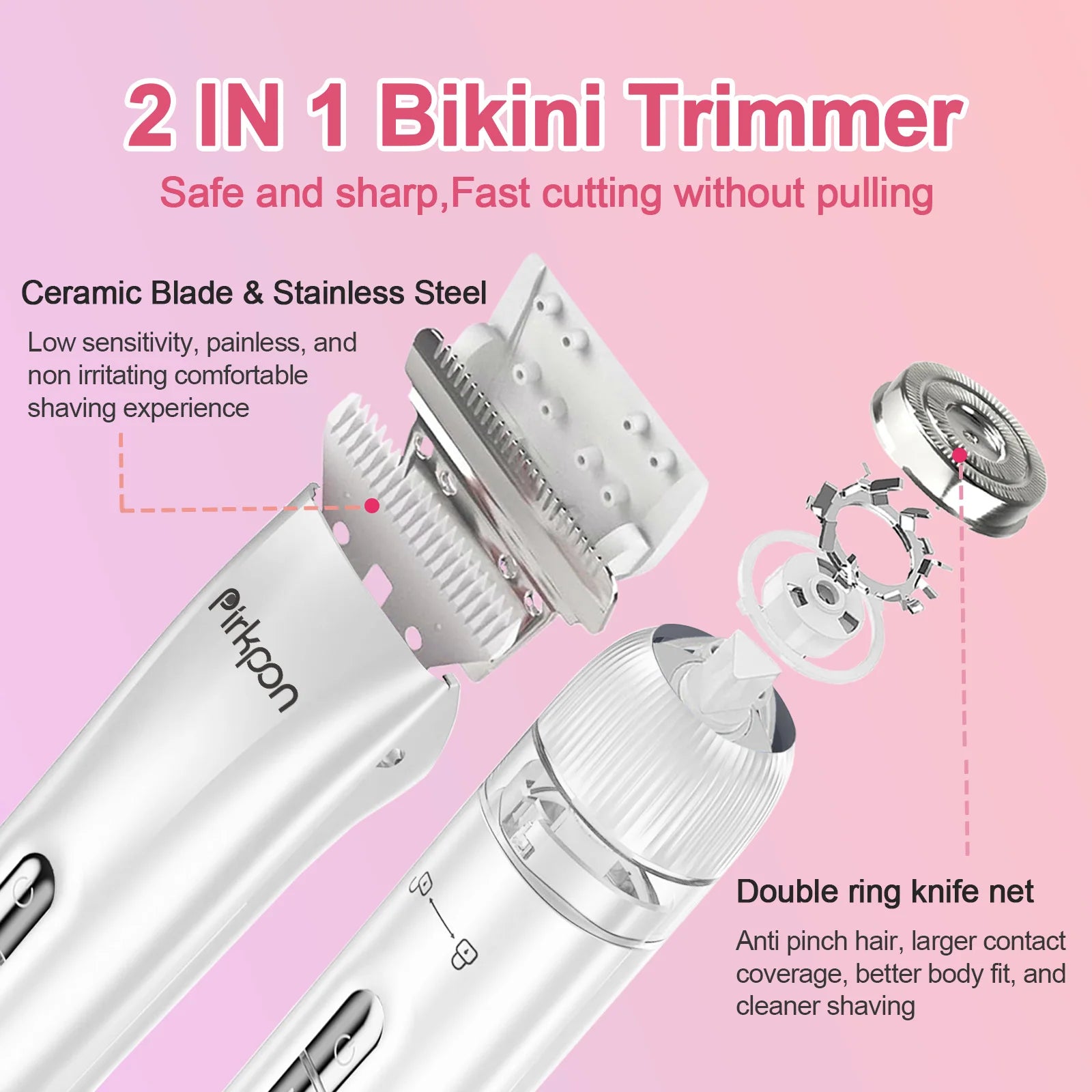 Rechargeable Dual-Head Women’s Shaver – Waterproof & Painless