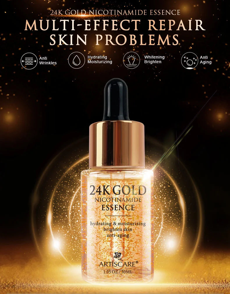 ARTISCARE 24K Gold Serum Set – 3pcs Hydrating & Eye Care Kit