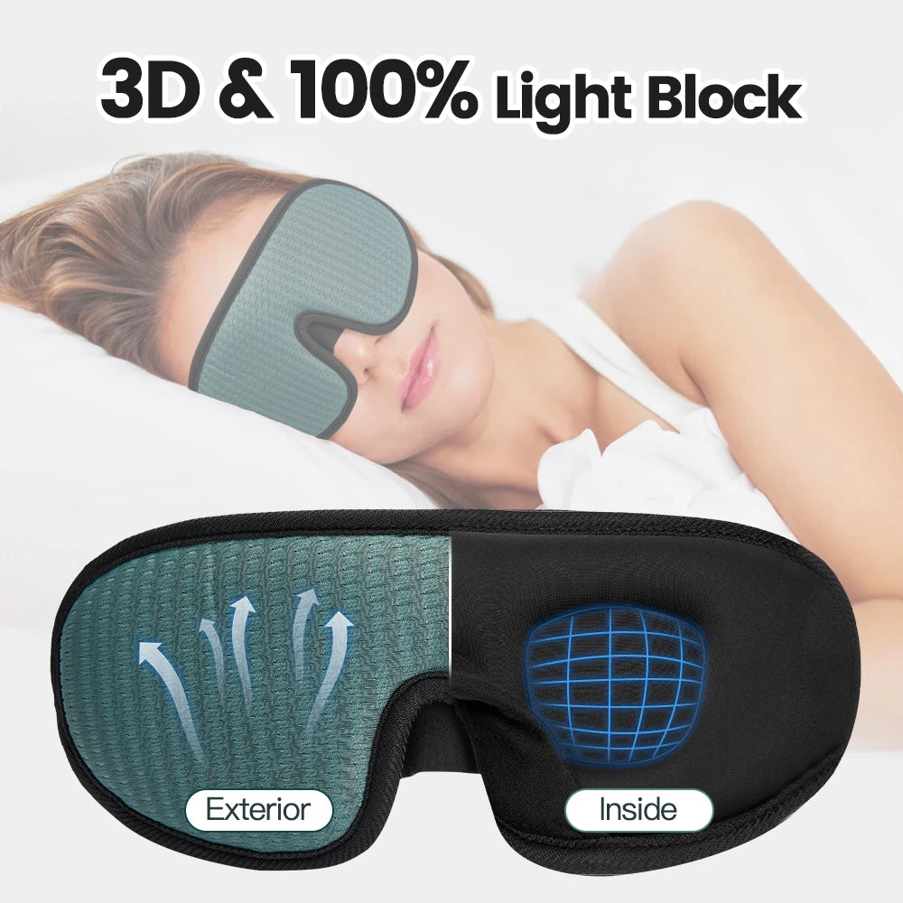 3D Contoured Sleep Mask – Light Blocking Eye Shade