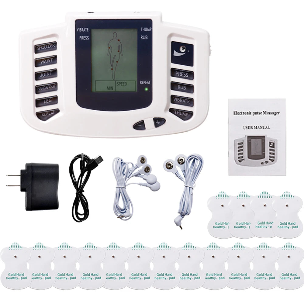 EMS & TENS 16-Pad Massage Machine – 10-Level Acupuncture Therapy Device