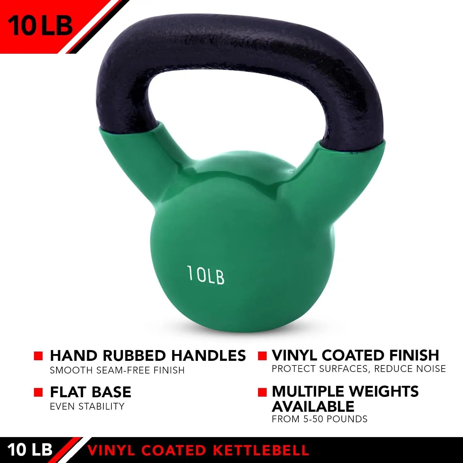 10LB Vinyl Coated Kettlebell – Green