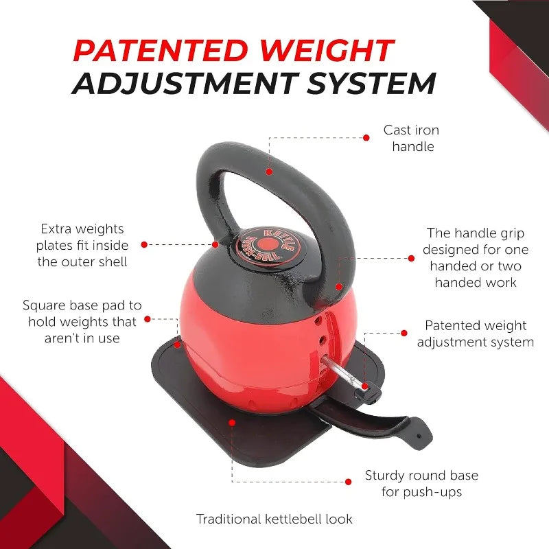 Stamina X Versa-Bell – 36 lbs Adjustable Kettlebell with Smart App