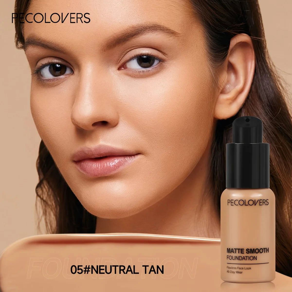 PECOLOVERS Matte Liquid Foundation – Full Coverage & Oil Control