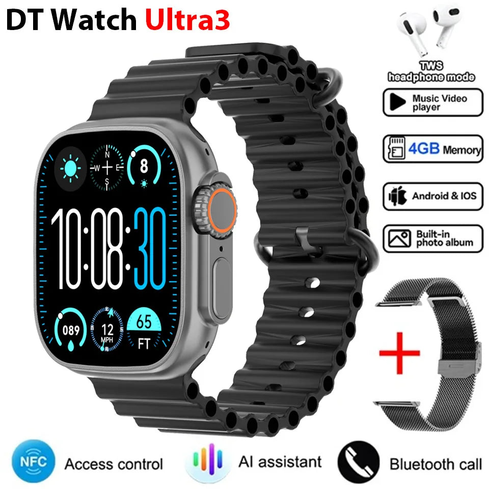 2025 DT Ultra 3 Pro Smartwatch with NFC & 32GB Memory