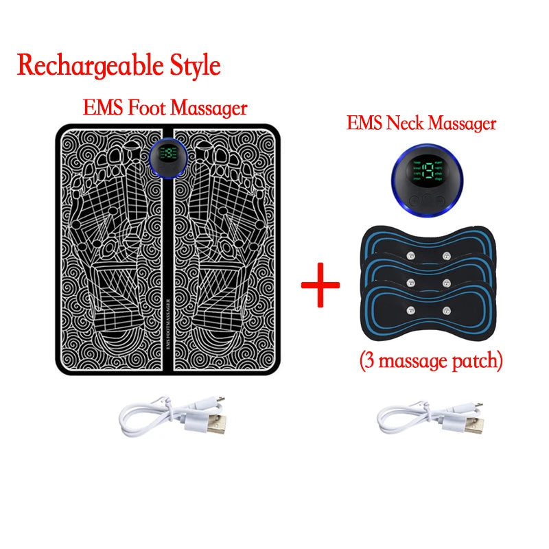 Remote EMS Foot Massager Pad – Portable Electric Circulation & Pain Relief Mat