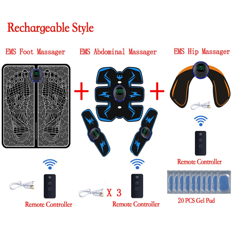 Remote EMS Foot Massager Pad – Portable Electric Circulation & Pain Relief Mat