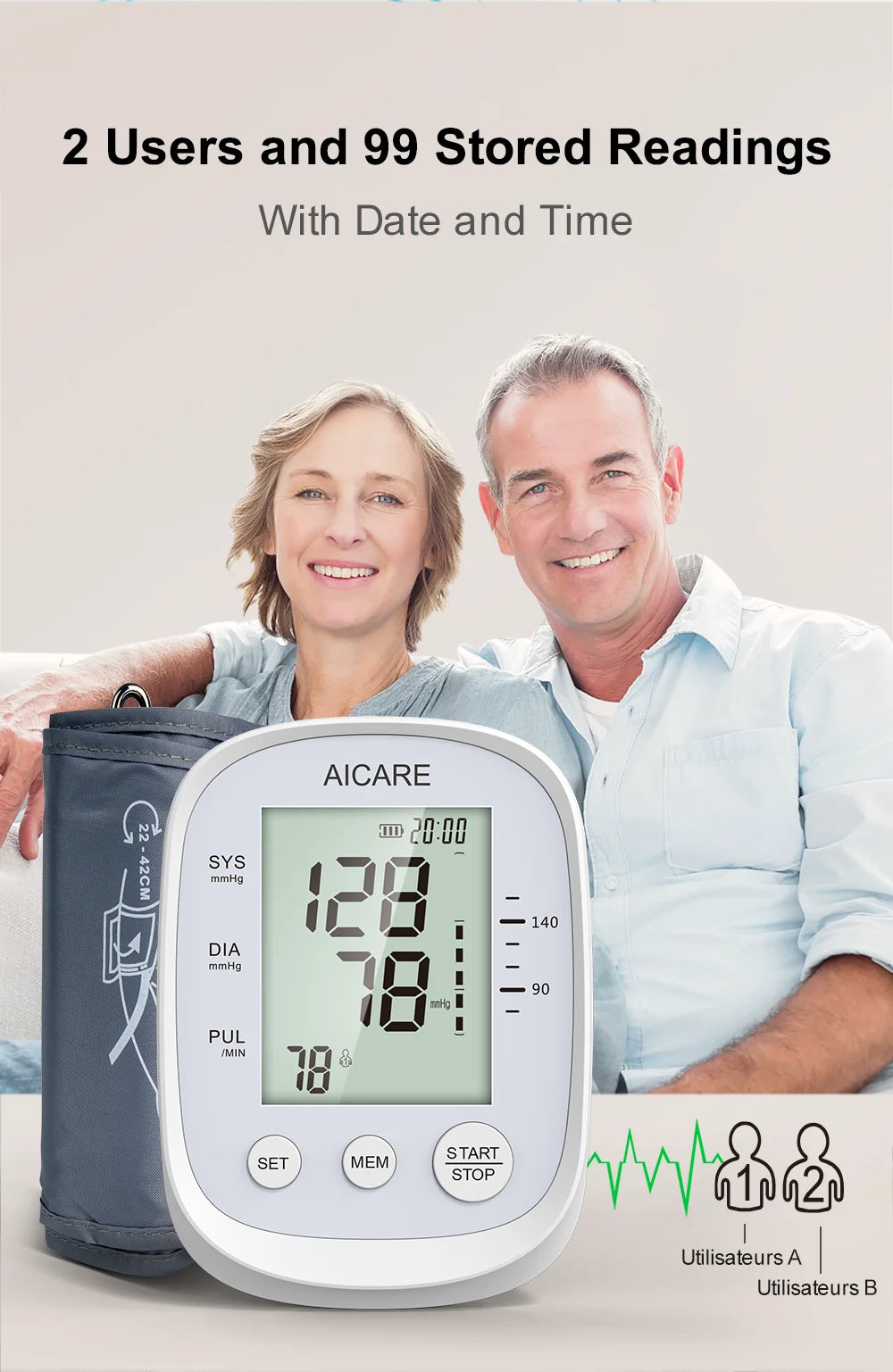 Aicare Digital Blood Pressure Monitor Upper Arm