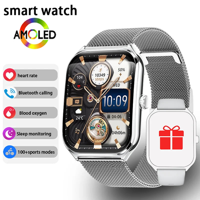 Ultra-Thin 1.96" AMOLED Smartwatch with Call Reminder