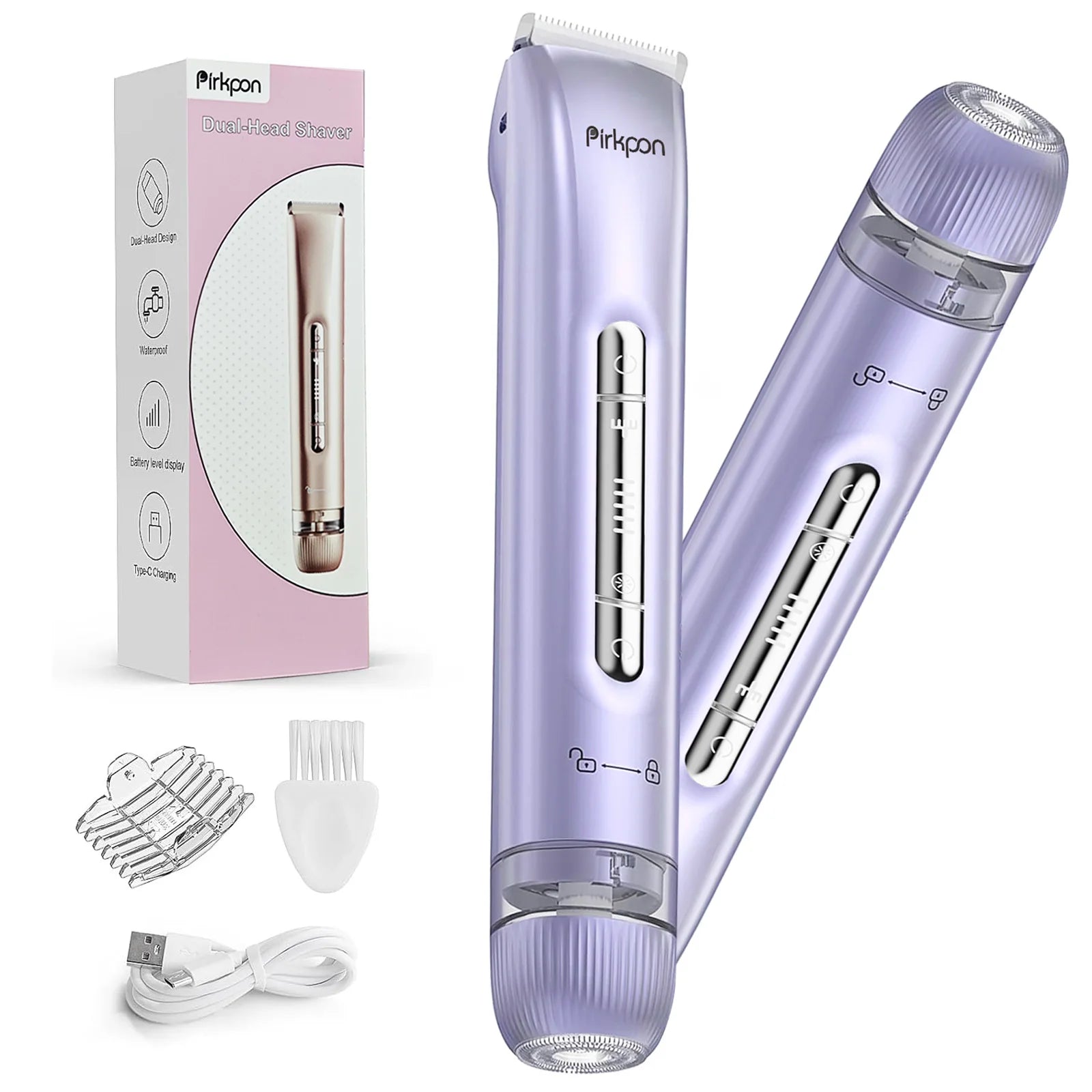 Rechargeable Dual-Head Women’s Shaver – Waterproof & Painless