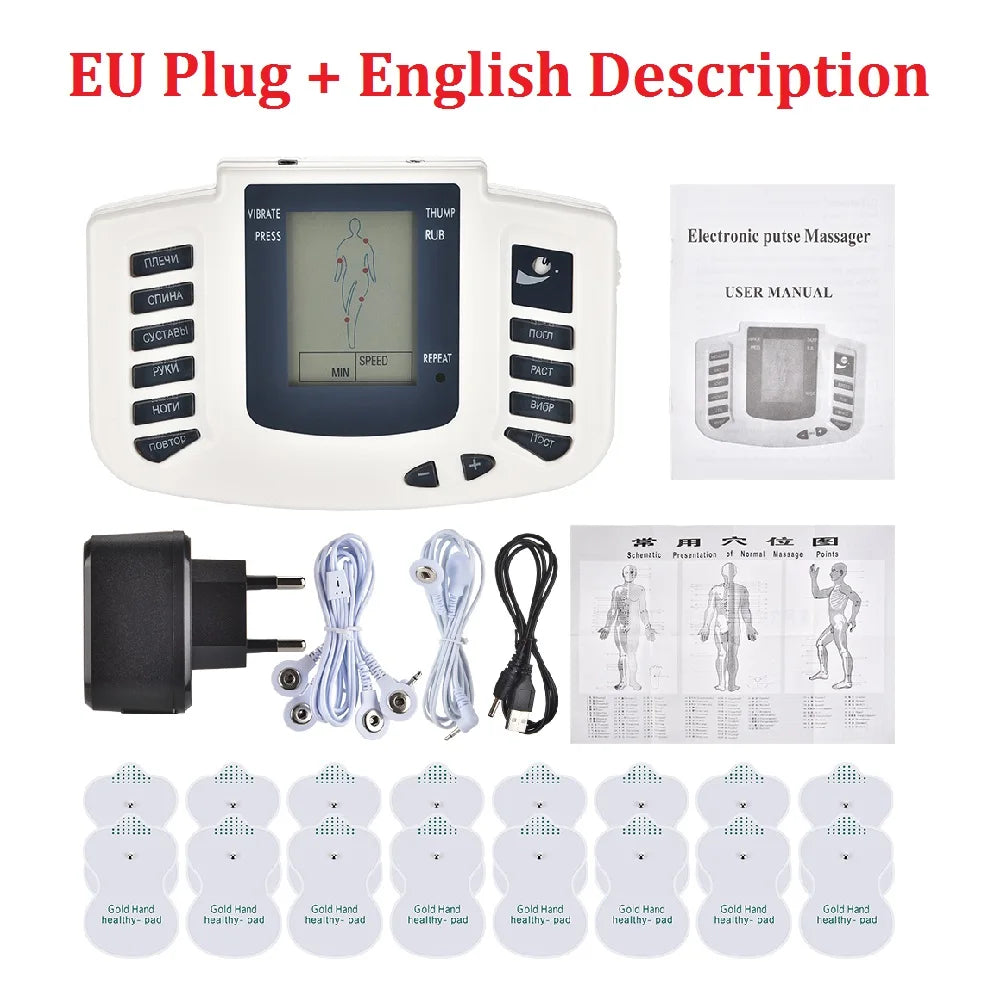 Full Body TENS Muscle Electrostimulator – 16-Pad Digital Meridian EMS Massager