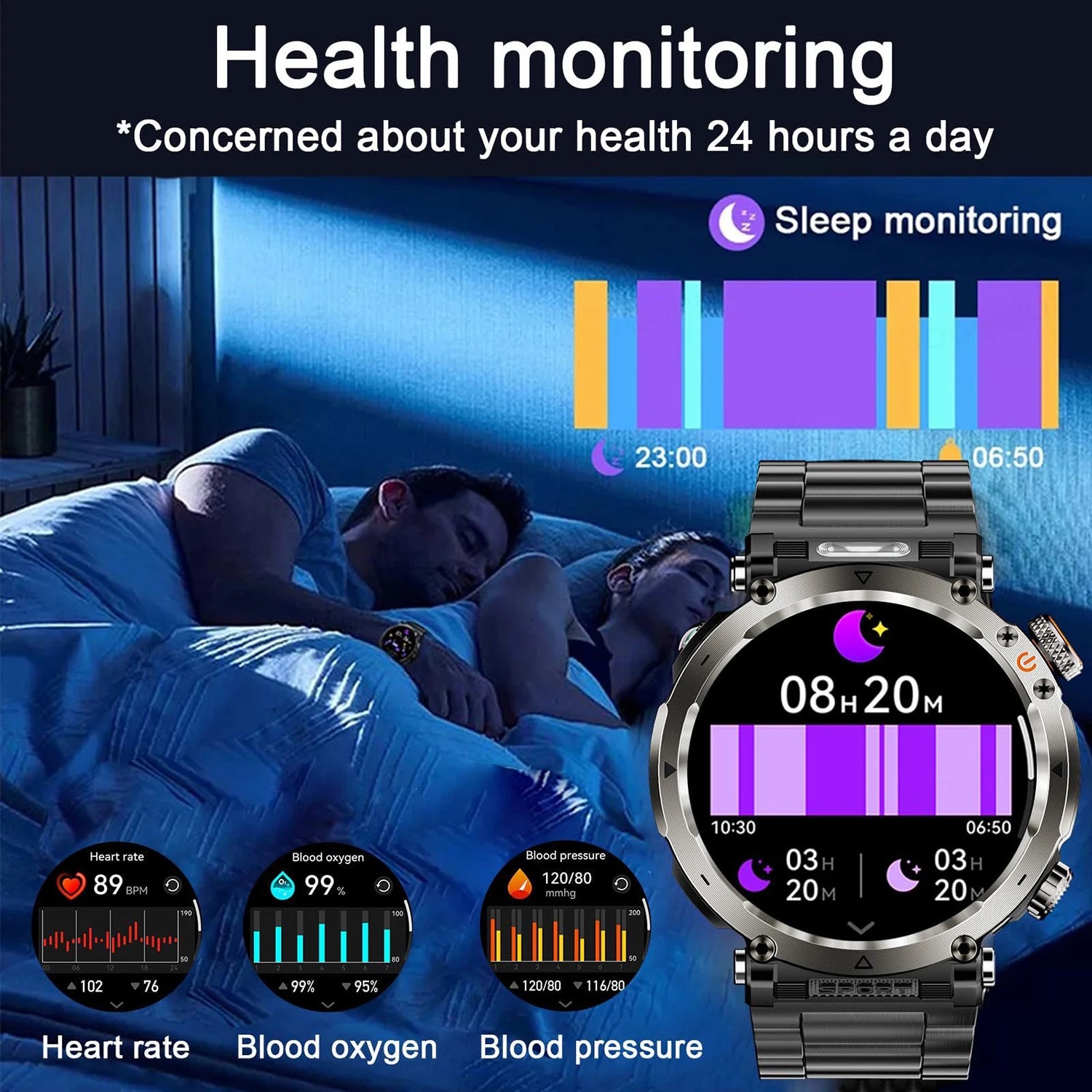 5ATM Outdoor Smartwatch GPS Compass 600mAh