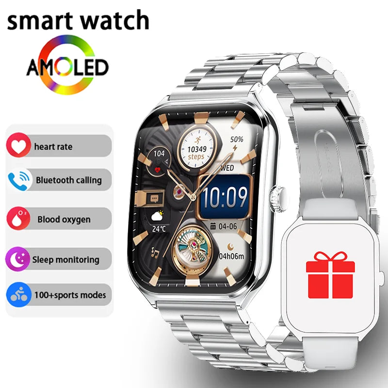 Ultra-Thin 1.96" AMOLED Smartwatch with Call Reminder