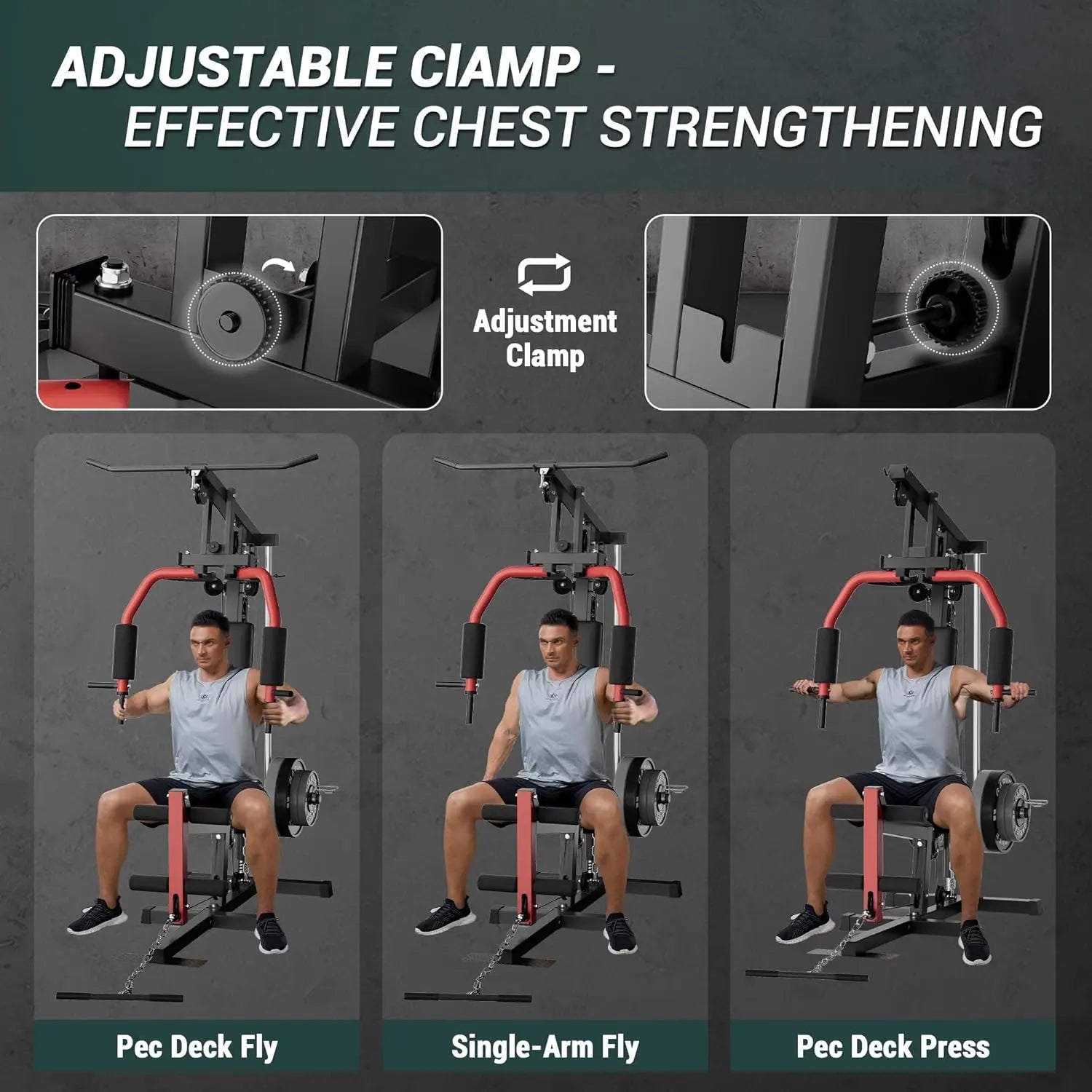 Home Gym Machine with Pulley System & Leg Press