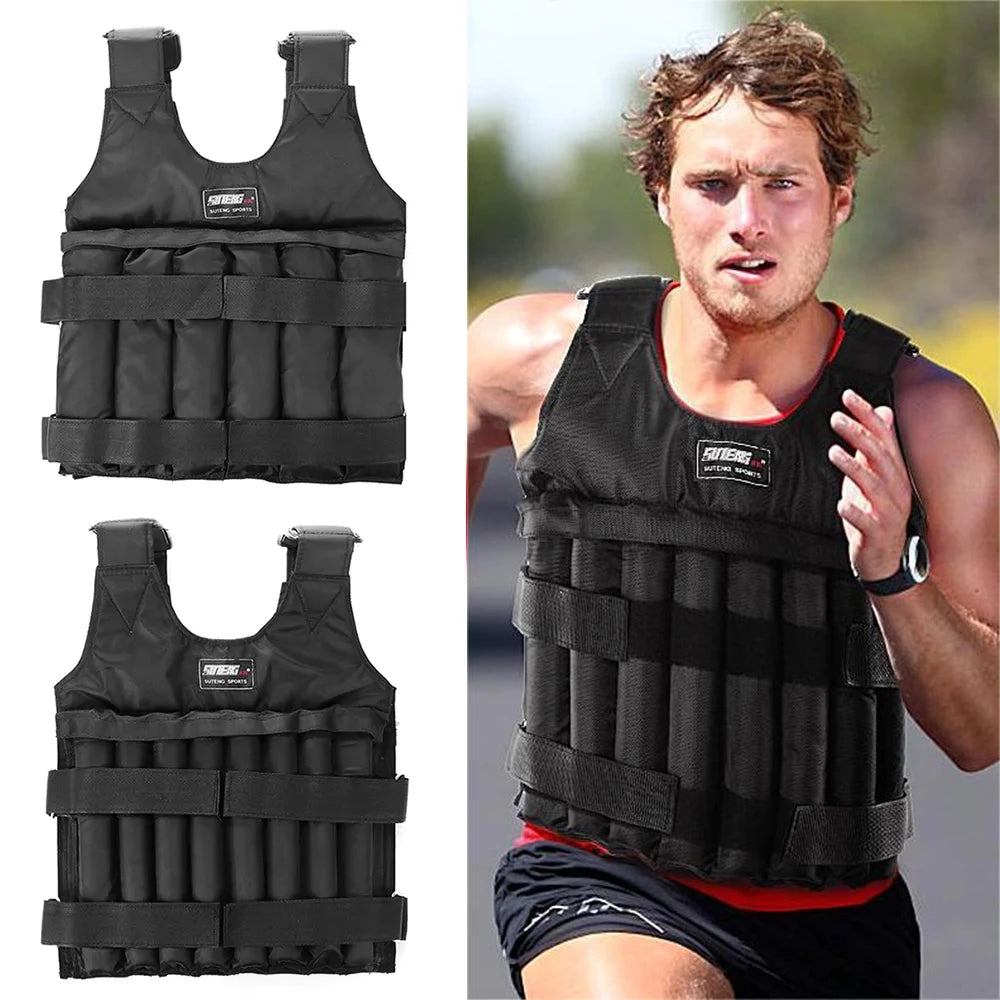 Adjustable Weight Vest Jacket – 3kg to 50kg Fitness Training Gear