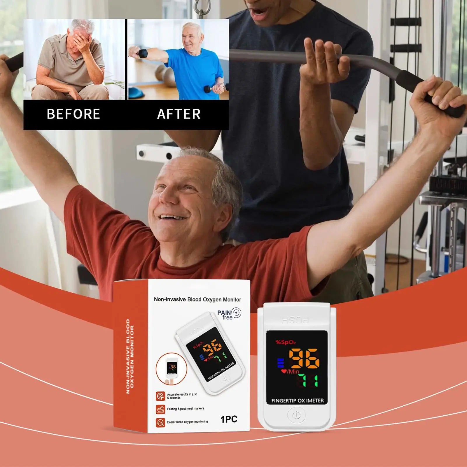Portable Fingertip Pulse Oximeter Device