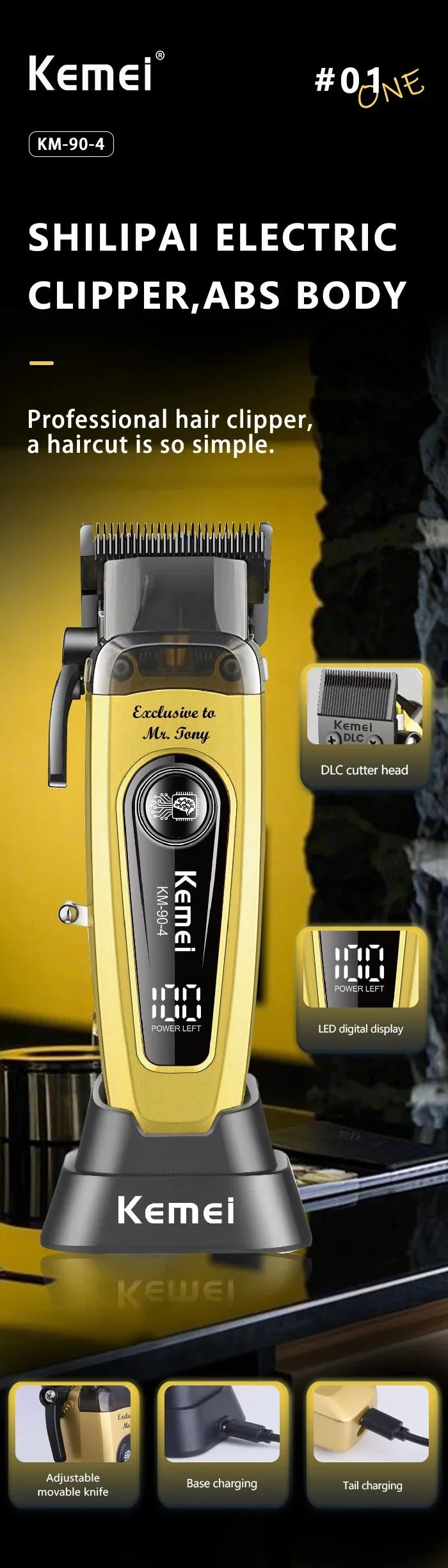 Kemei Pro Brushless Cordless Hair Clipper – 11,500 RPM