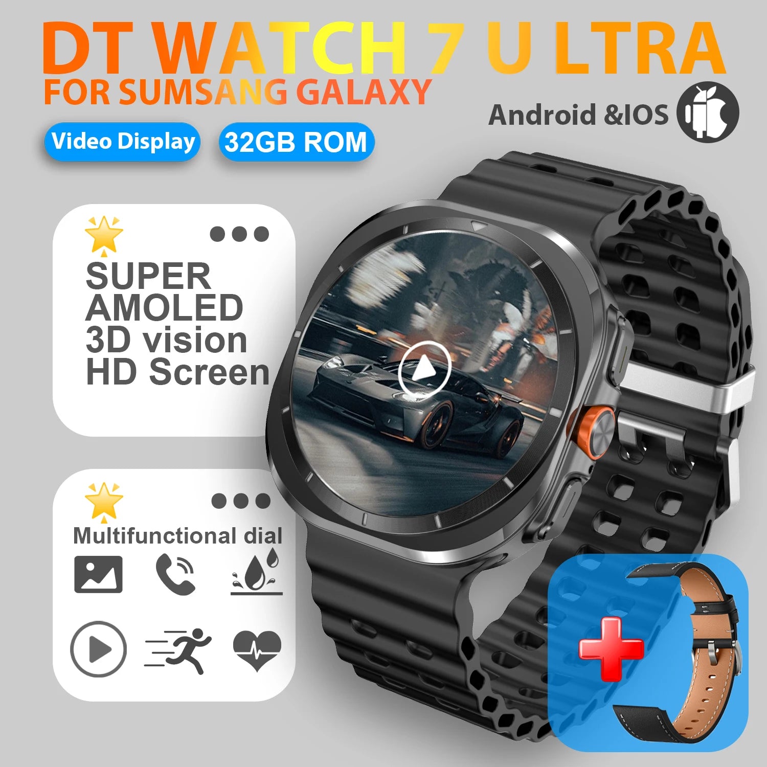 2025 Watch 7 Ultra Smartwatch with GPS & 32GB Memory