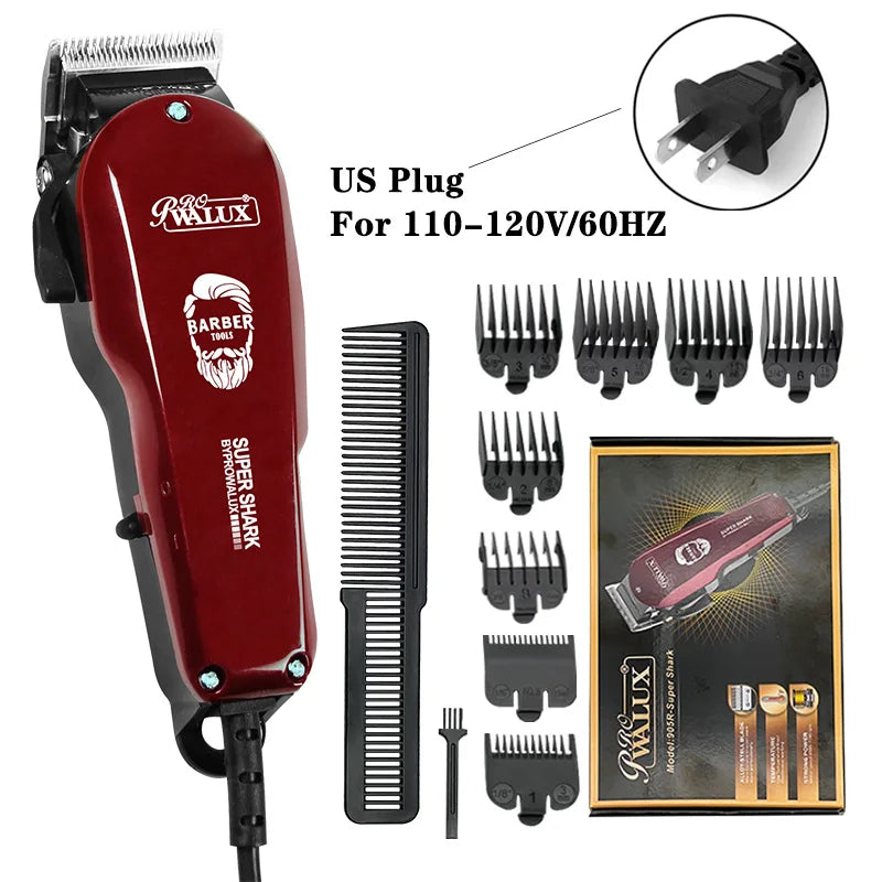 WALUX Professional Hair Clipper – 10W Powerful Trimmer with 8 Guard Combs