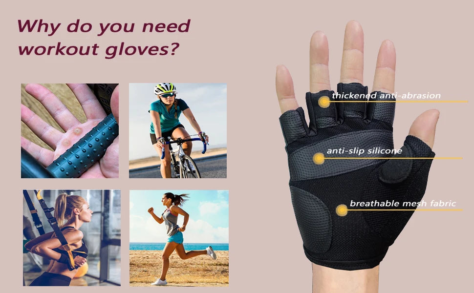 Breathable Fingerless Fitness Gloves
