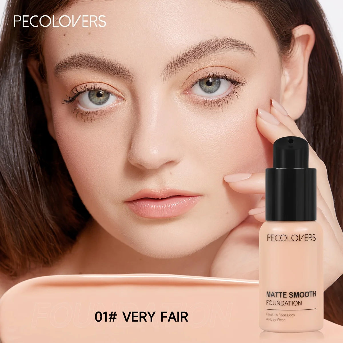 PECOLOVERS Matte Liquid Foundation – Full Coverage & Oil Control