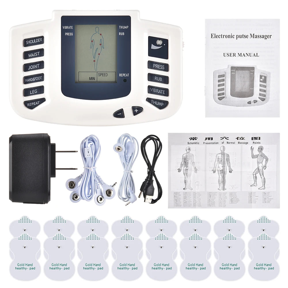 Full Body TENS Muscle Electrostimulator – 16-Pad Digital Meridian EMS Massager