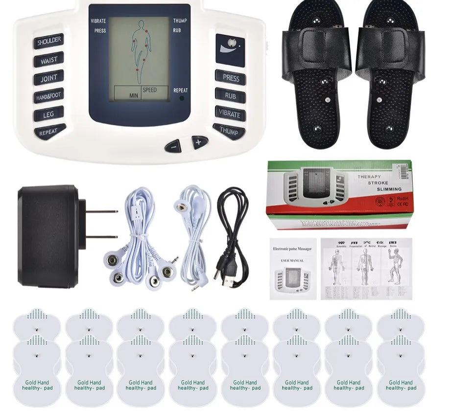 Full Body TENS Muscle Electrostimulator – 16-Pad Digital Meridian EMS Massager Set