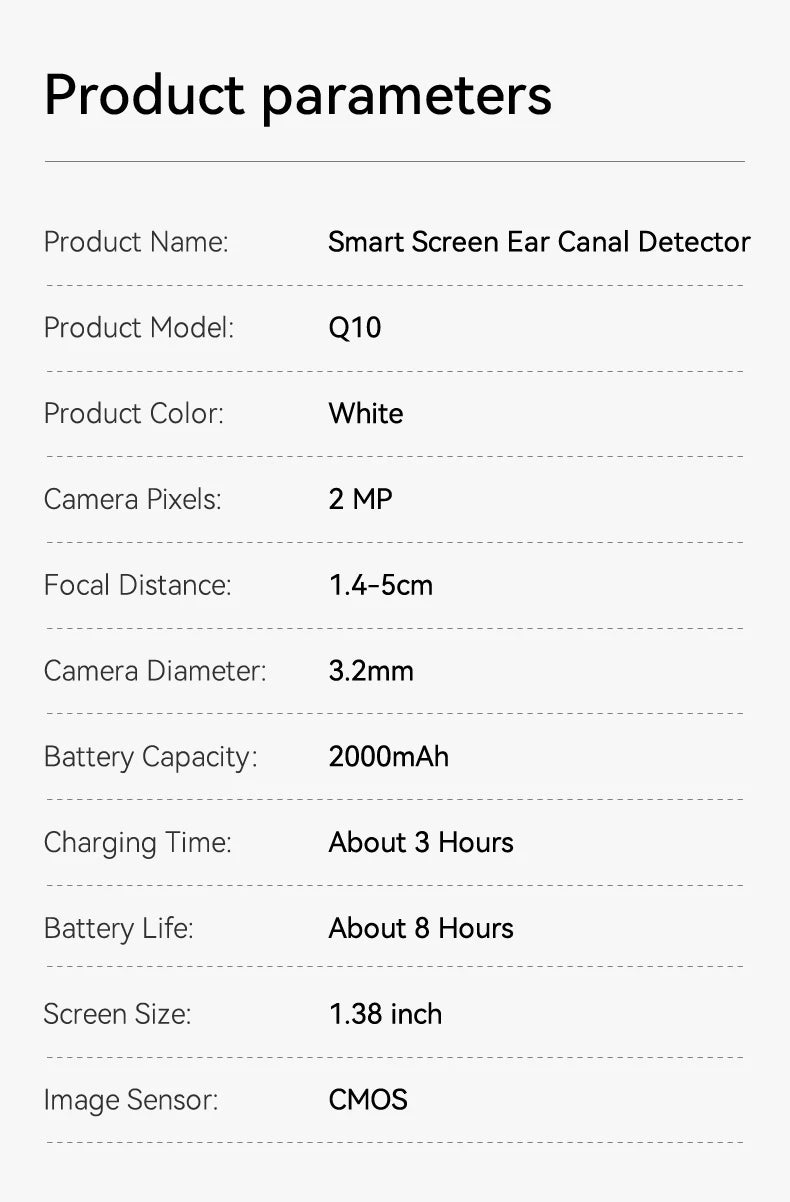 1080P Ear Camera with IPS Display & 12 Replaceable Tips