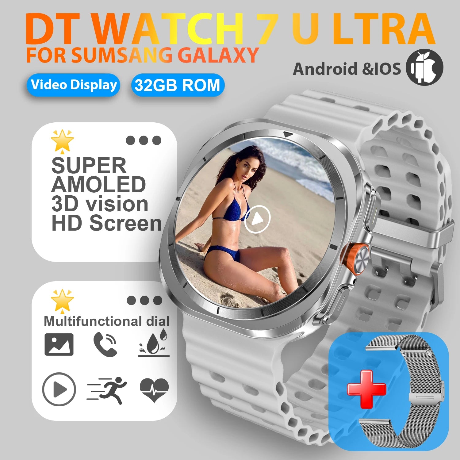 2025 Watch 7 Ultra Smartwatch with GPS & 32GB Memory