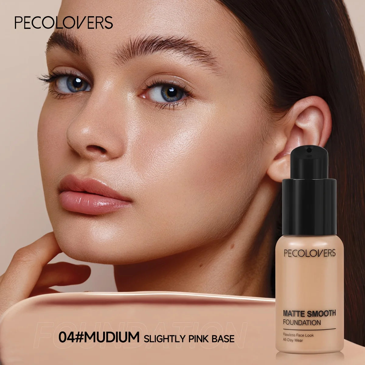 PECOLOVERS Matte Liquid Foundation – Full Coverage & Oil Control