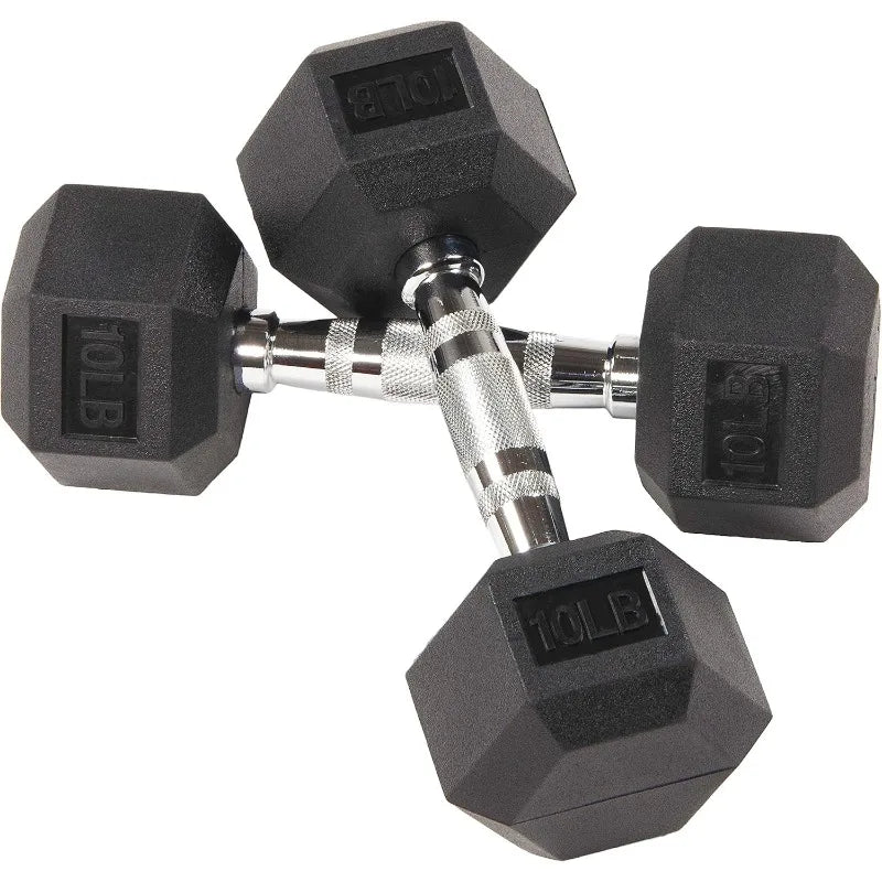 Signature Fitness Premium Rubber Encased Hex Dumbbell