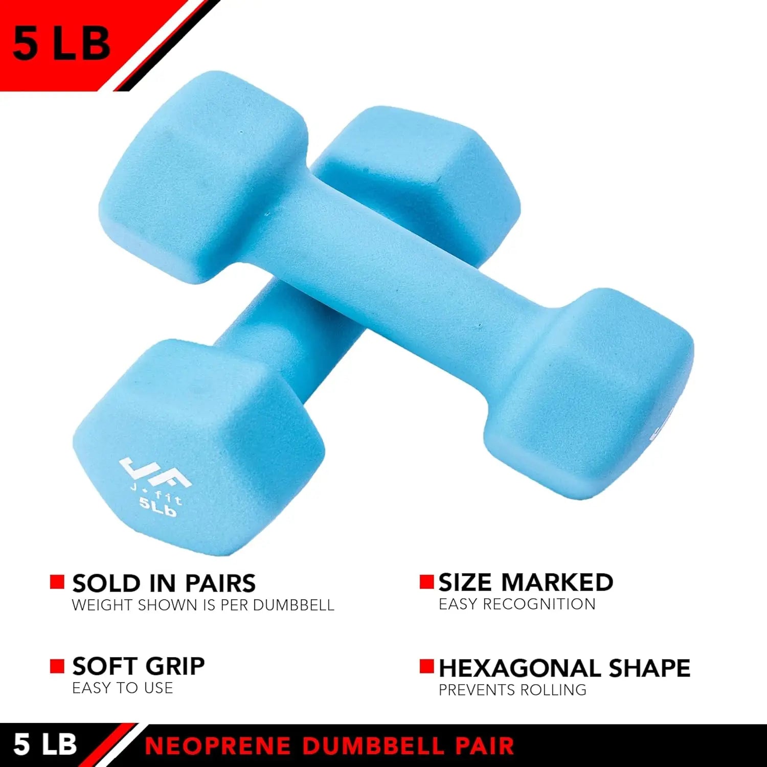 Neoprene Dumbbell, 5 lbs (Pair)